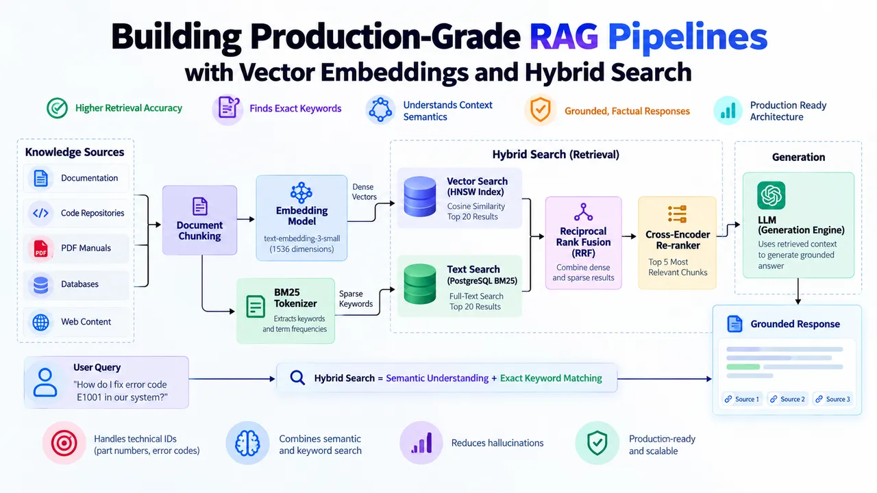 Building Production-Grade RAG Pipelines with Vector Embeddings and Hybrid Search